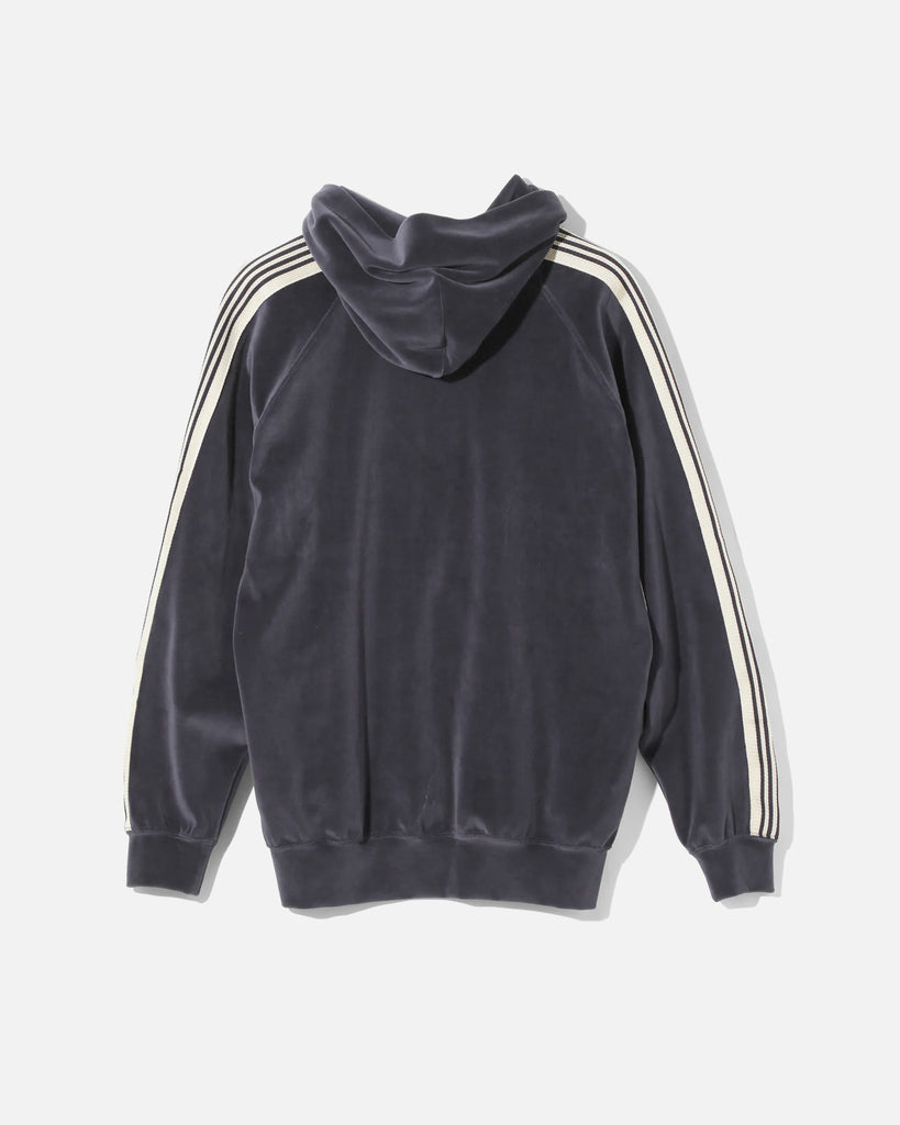 Needles C/PE Hoody in Charcoal Velour blues store www.bluesstore.co