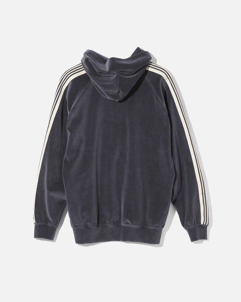 Needles C/PE Hoody in Charcoal Velour blues store www.bluesstore.co