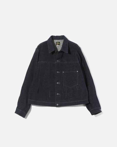 Needles Darts Jean Jacket - Cotton / Washi Chenille in Navy blues store www.bluesstore.co