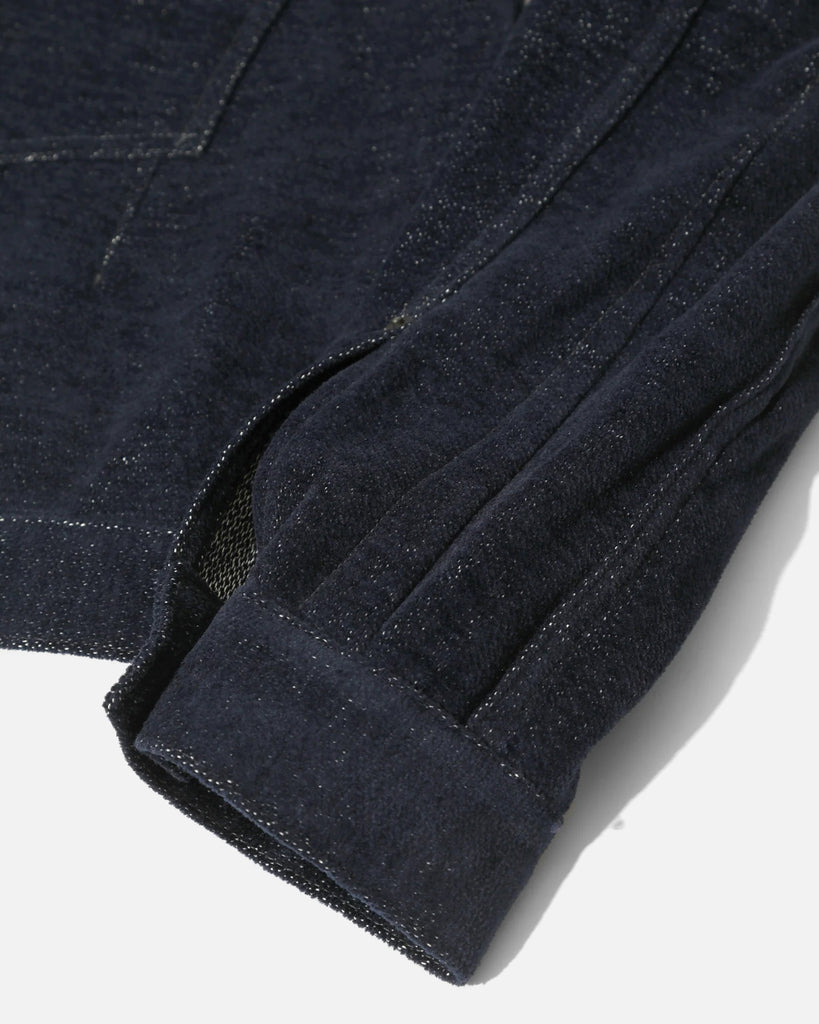 Needles Darts Jean Jacket - Cotton / Washi Chenille in Navy blues store www.bluesstore.co