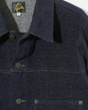 Needles Darts Jean Jacket - Cotton / Washi Chenille in Navy blues store www.bluesstore.co