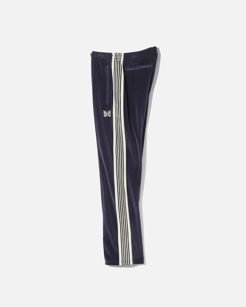 Needles Narrow Track Pant in Navy C/Pe Velour blues store www.bluesstore.co