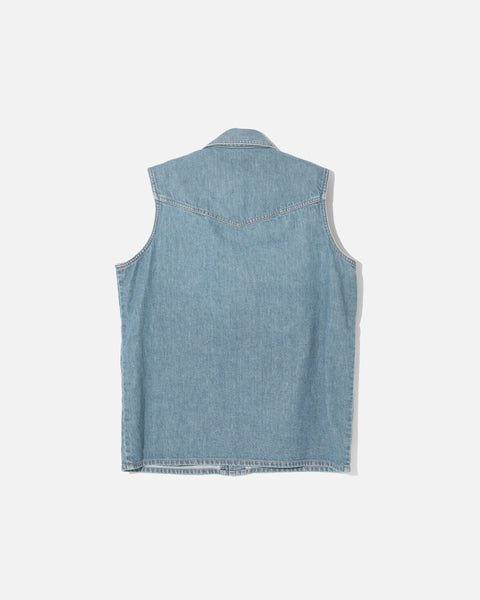 Needles Sleeveless Western Shirt in Indigo 10oz Denim blues store www.bluesstore.co