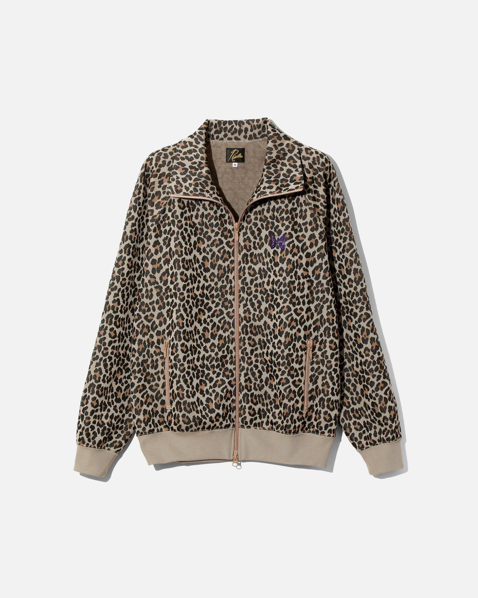 Needles Track Jacket in Poly Jacquard in Leopard | Blues