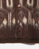 Needles V Neck Mohair Cardigan - Burgundy Geometric blues store www.bluesstore.co