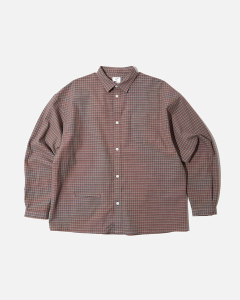 Noroll Normal Panama Long Sleeve Shirt in Brown blues store www.bluesstore.co