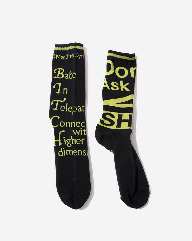 P.A.M. (Perks and Mini) Don't Ask Me (Martine Sims) Dress Socks in Black blues store www.bluesstore.co