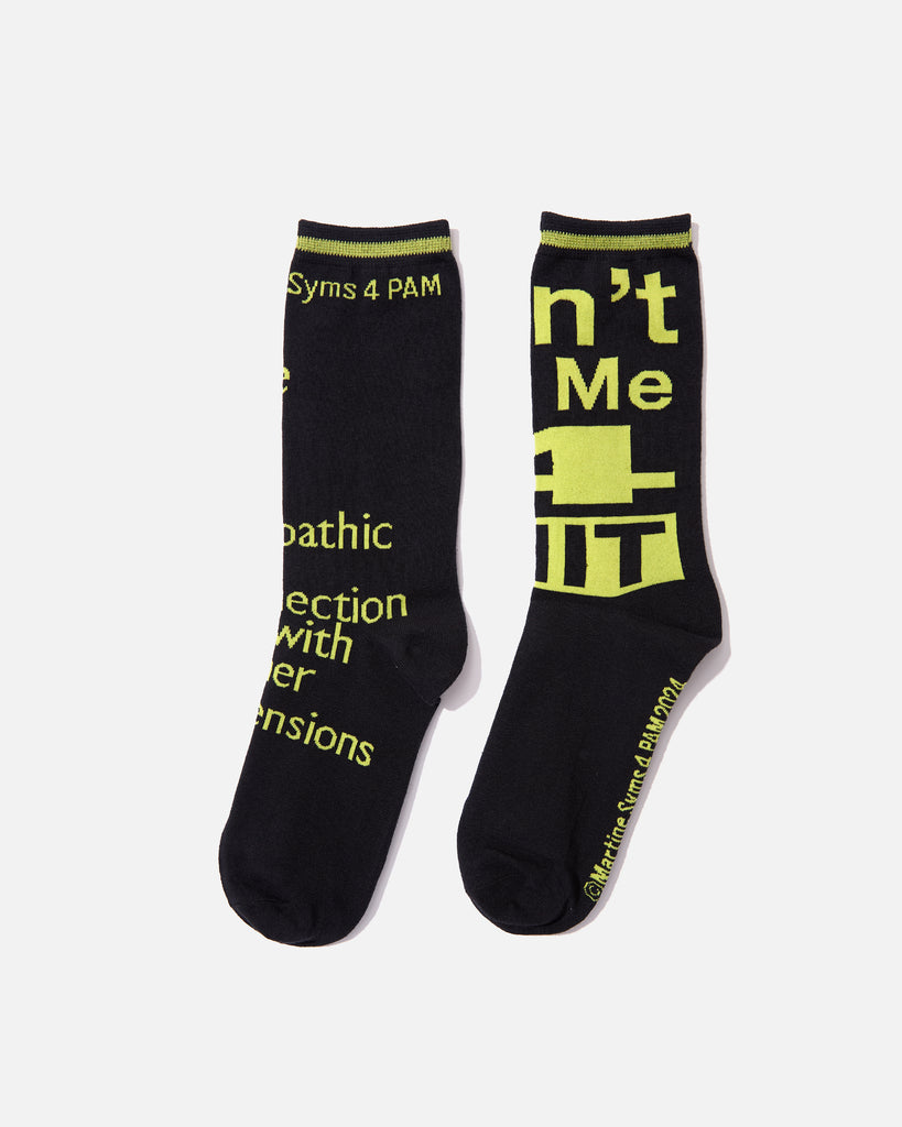 P.A.M. (Perks and Mini) Don't Ask Me (Martine Sims) Dress Socks in Black blues store www.bluesstore.co