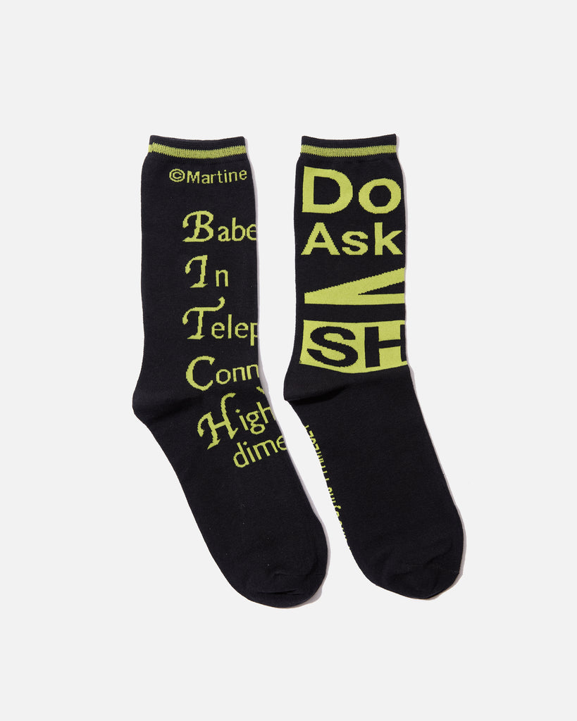 P.A.M. (Perks and Mini) Don't Ask Me (Martine Sims) Dress Socks in Black blues store www.bluesstore.co