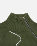 Relief High Neck Knit in Olive Leaf from the P.A.M (Perks and Mini) Autumn / Winter 2023 collection blues store www.bluesstore.co