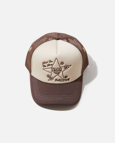 Passion Target Practice Trucker Cap in Caramel blues store www.bluesstore.co