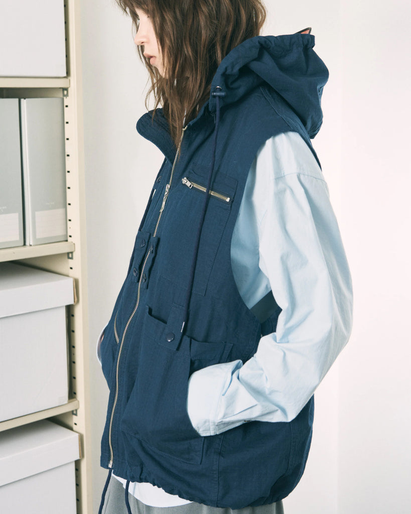 Phingerin Visor Double Zip Jacket in Navy blues store www.bluesstore.co