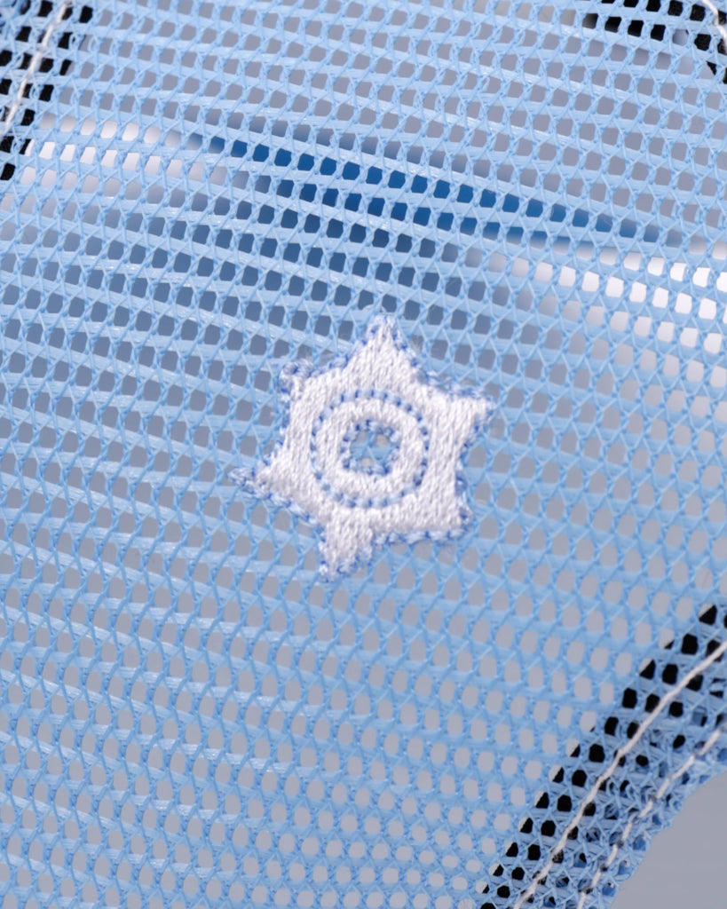 Target Practice Trucker Cap in Baby Blue from Passion blues store www.bluesstore.co
