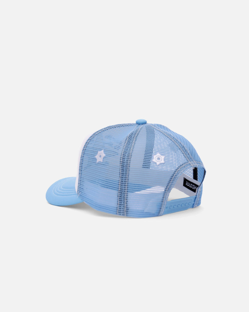 Target Practice Trucker Cap in Baby Blue from Passion blues store www.bluesstore.co
