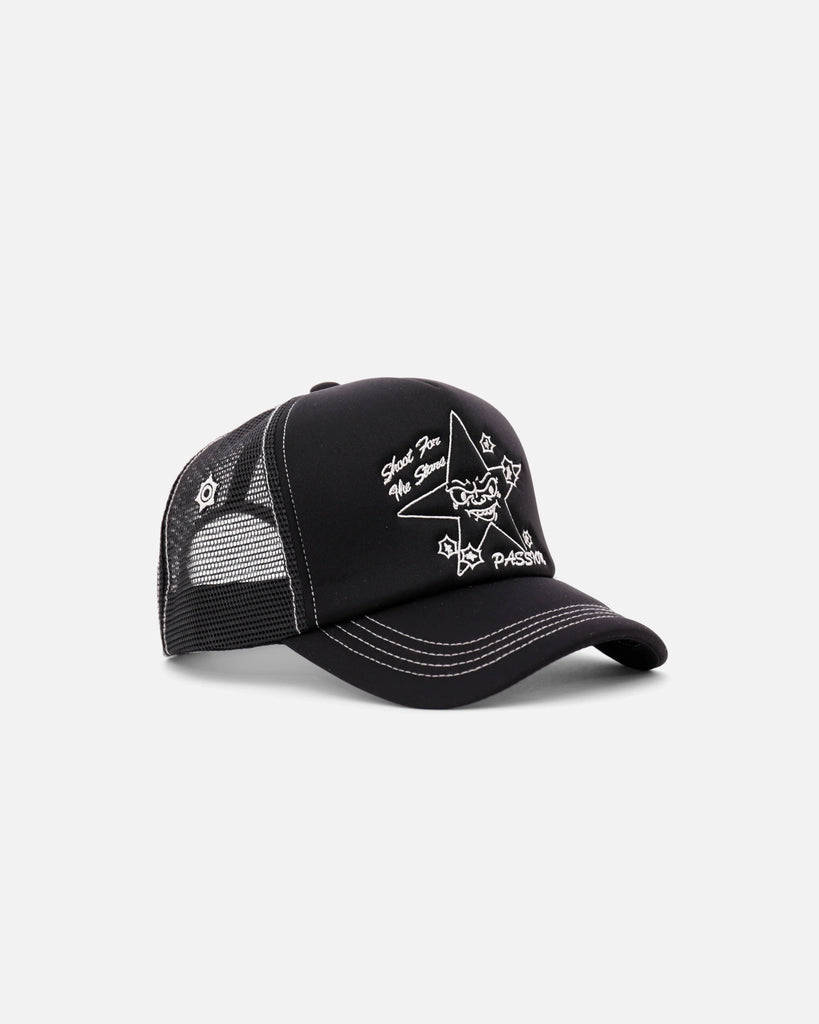 Target Practice Trucker Cap in Black from Passion blues store www.bluesstore.co