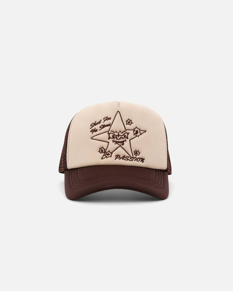 Target Practice Trucker Cap in Caramel from Passion blues store www.bluesstore.co