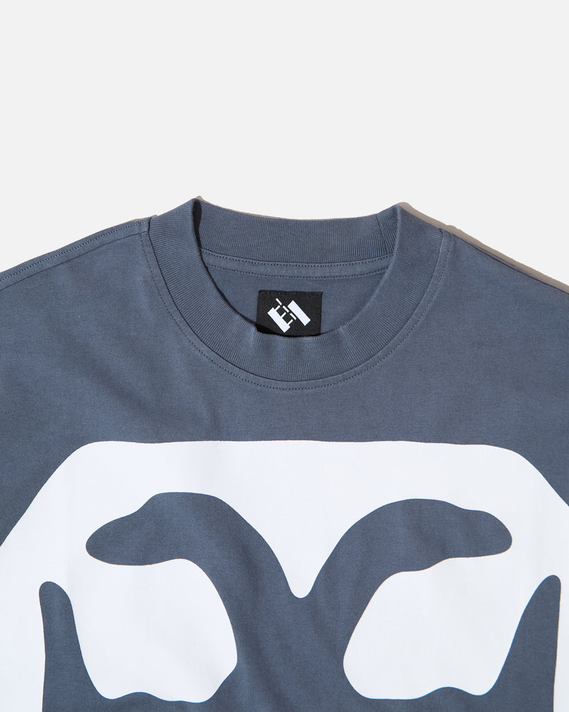 The Trilogy Tapes Washed Two Headed Bird T-shirt in Charcoal blues store www.bluesstore.co