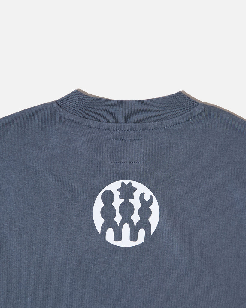 The Trilogy Tapes Washed Two Headed Bird T-shirt in Charcoal blues store www.bluesstore.co