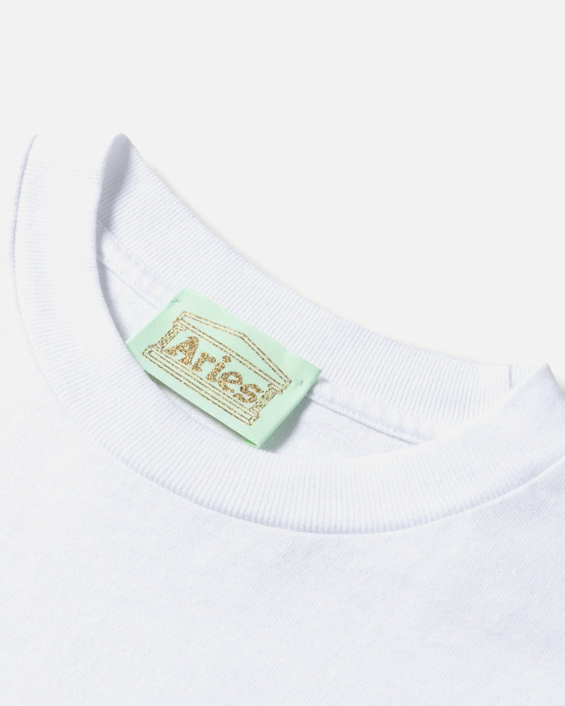 Taped Teddy SS T-shirt in White from Aries Arise Autumn / Winter 2023 collection blues store www.bluesstore.co