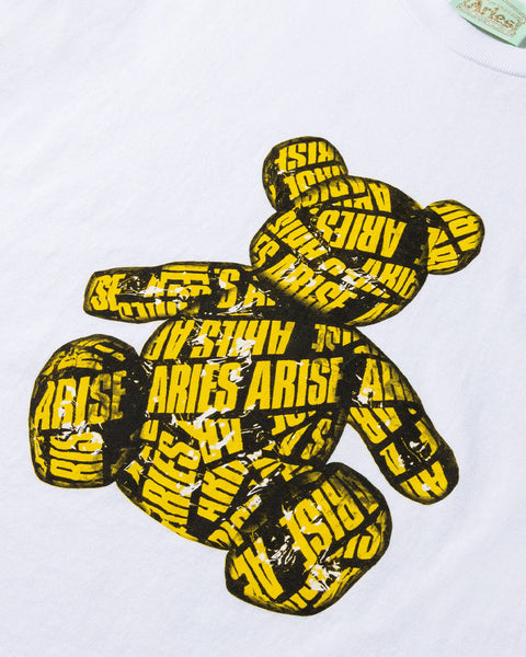 Taped Teddy SS T-shirt in White from Aries Arise Autumn / Winter 2023 collection blues store www.bluesstore.co