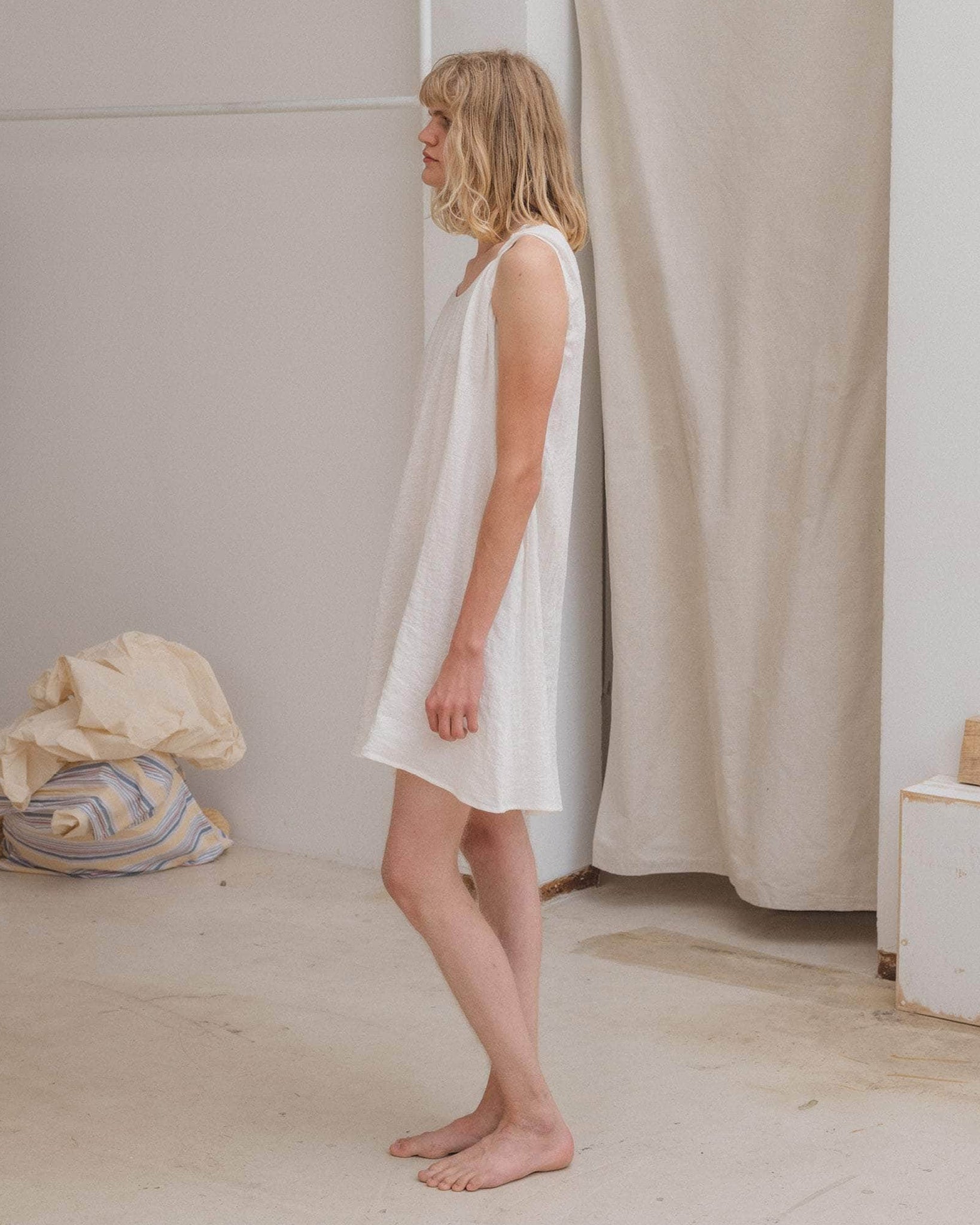 Baserange Liu Dress in Undyed Crinkle Linen | Blues Store Baserange Liu Dress in Undyed Crinkle Linen | Blues Store