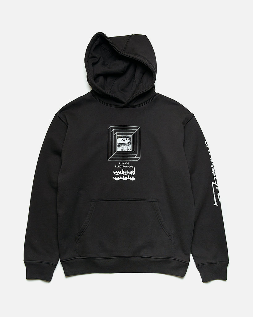 Electronique Hoodie in Black from the Brain Dead Autumn / Winter 2023 collection blues store www.bluesstore.co