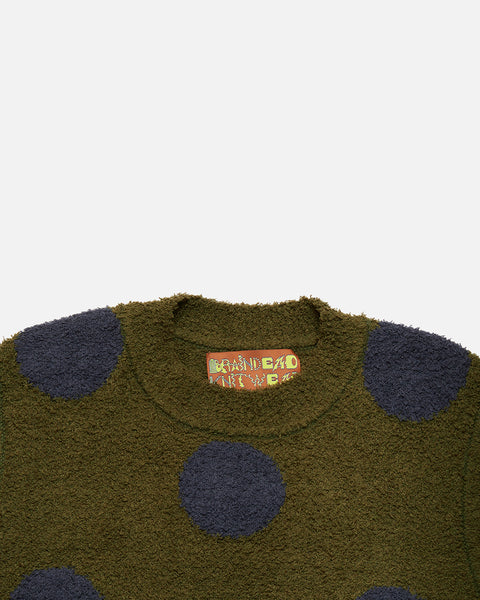 Teddy Fur Dot Sweater Vest in Olive from the Brain Dead Autumn / Winter 2023 collection blues store www.bluesstore.co