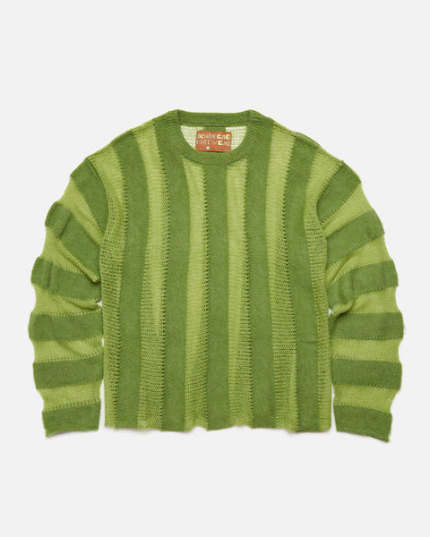 Fuzzy Threadbare Sweater in Green from the Brain Dead Autumn / Winter 2023 collection blues store www.bluesstore.co