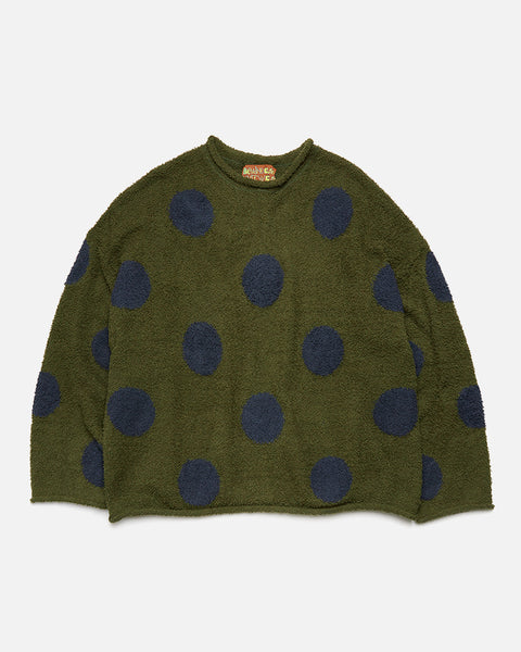 Teddy Fur Dot Sweater - Olive