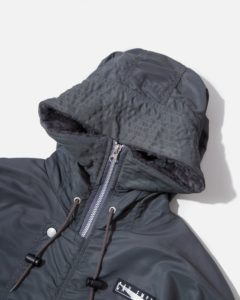 cav empt Synth Fur Hood Zip Coat in Charcoal Grey blues store www.bluesstore.co