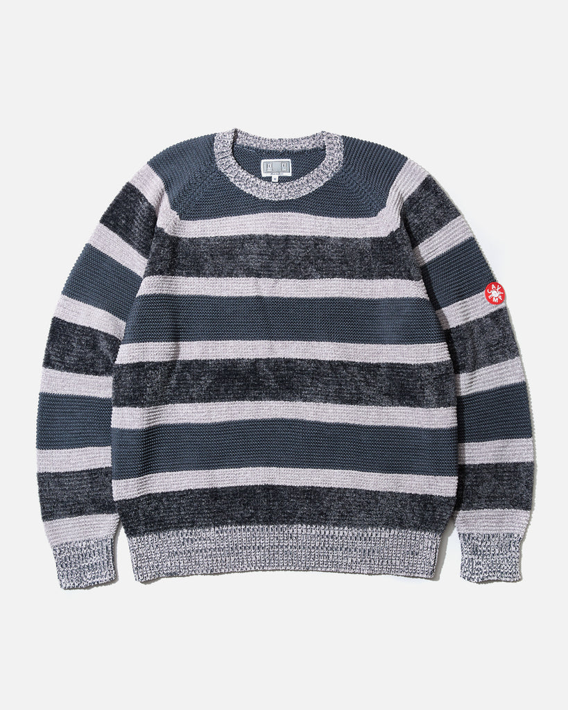 cav empt ss24 3 Colour Stripe Knit in Grey blues store www.bluesstore.co