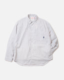 A white and navy blue pinstripe long sleeve shirt from Danton's Spring / Summer 2023 collection blues store www.bluesstore.co