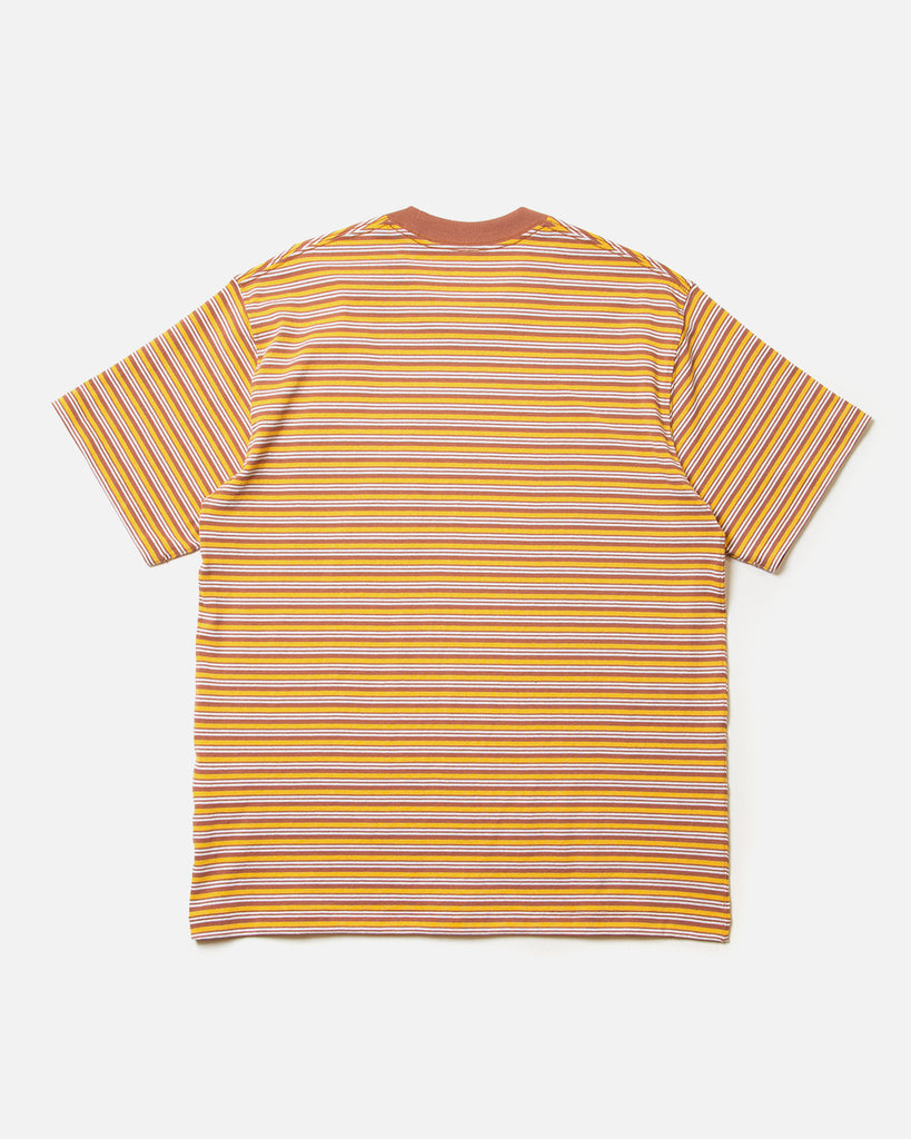 A mustard and brown stripe Pocket T-shirt from Danton's Spring / Summer 2023 collection blues store www.bluesstore.co