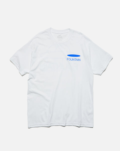 fountain Waterfall Short Sleeve T-Shirt in White blue store www.bluesstore.co