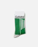 Organic Sporty Sock in Kelly Green from the Ganni Spring / Summer 2023 collection blues store www.bluesstore.co