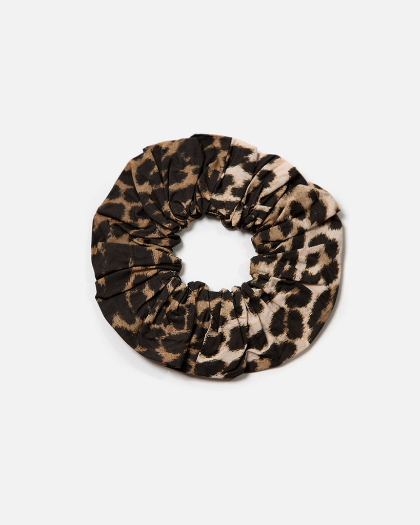 Printed Cotton Scrunchie in Leopard from the Ganni Spring / Summer 2023 collection blues store www.bluesstore.co