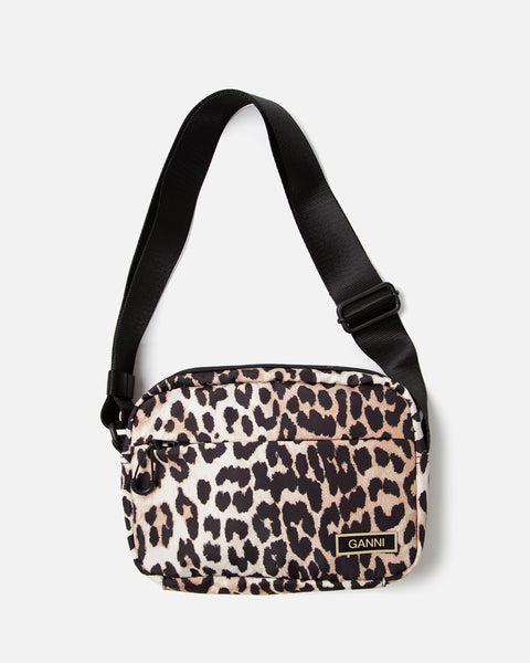 Recycled Festival Bag in Leopard from the Ganni Spring / Summer 2023 collection blues store www.bluesstore.co