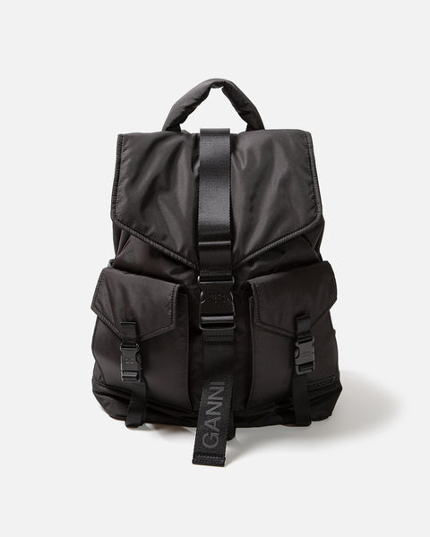 Recycled Tech Backpack in Black from the Ganni Spring / Summer 2023 collection blues store www.bluesstore.co