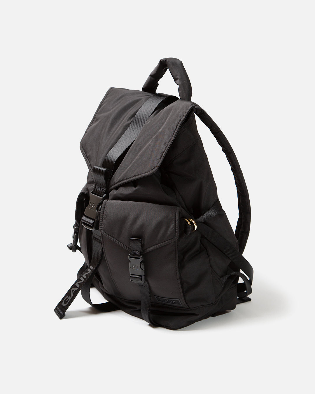 Ganni Tech Multi-Pocket Backpack - Black