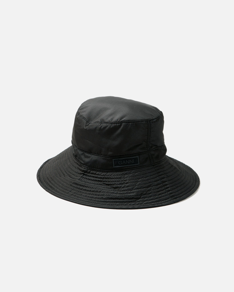 Recycled Tech Bucket Hat in Black from the Ganni Spring / Summer 2023 collection blues store www.bluesstore.co