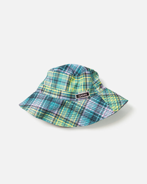 Recycled Tech Bucket Hat in Lagoon from the Ganni Spring / Summer 2023 collection blues store www.bluesstore.co