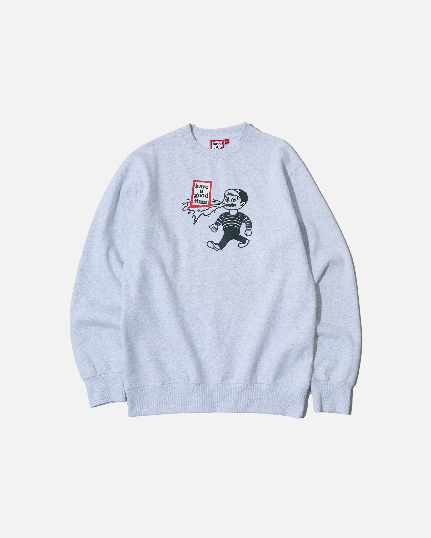 have a good time x HOMERUN Throw Up Man Frame Crewneck FL in Ash 