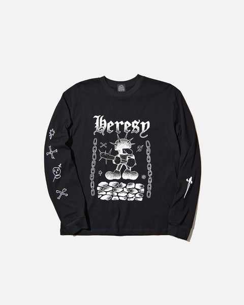 heresy ss25 Fightin' Longsleeve T-Shirt in Black blues store www.bluesstore.co