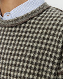 mfpen Fuzzy Pullover in Brown Houndstooth Check blues store www.bluesstore.co