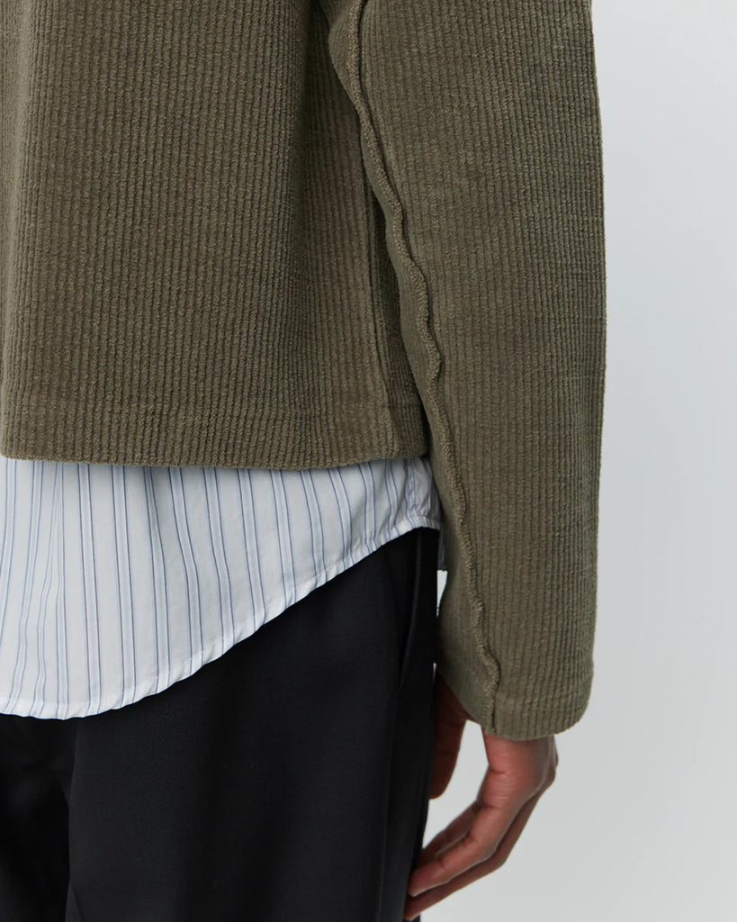 mfpen Leisure Zip Up in Faded Taupe Jersey Cord blues store www.bluesstore.co