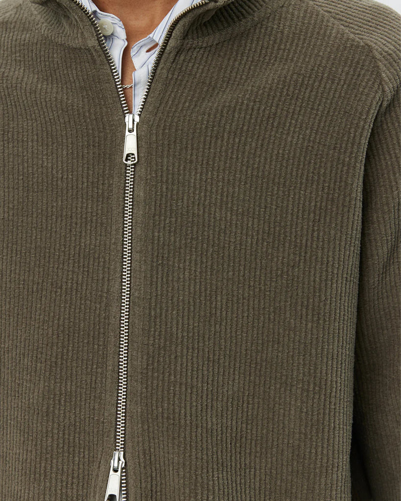 mfpen Leisure Zip Up in Faded Taupe Jersey Cord blues store www.bluesstore.co
