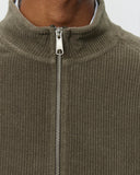 mfpen Leisure Zip Up in Faded Taupe Jersey Cord blues store www.bluesstore.co