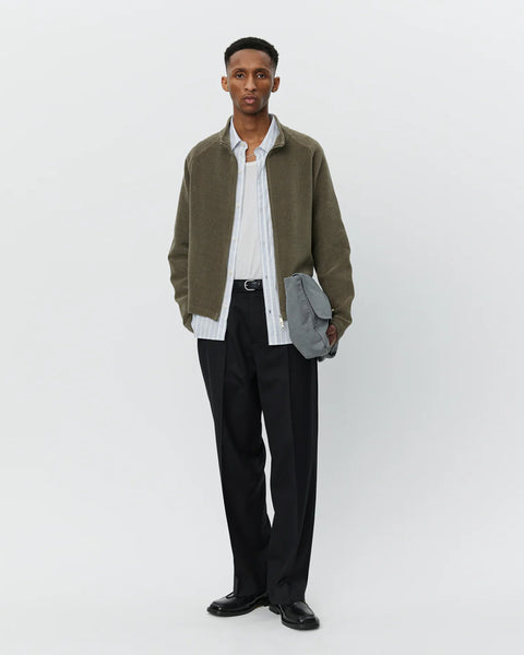 mfpen Leisure Zip Up in Faded Taupe Jersey Cord blues store www.bluesstore.co