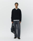 mfpen V-Neck Sweater in Furry Black blues store www.bluesstore.co