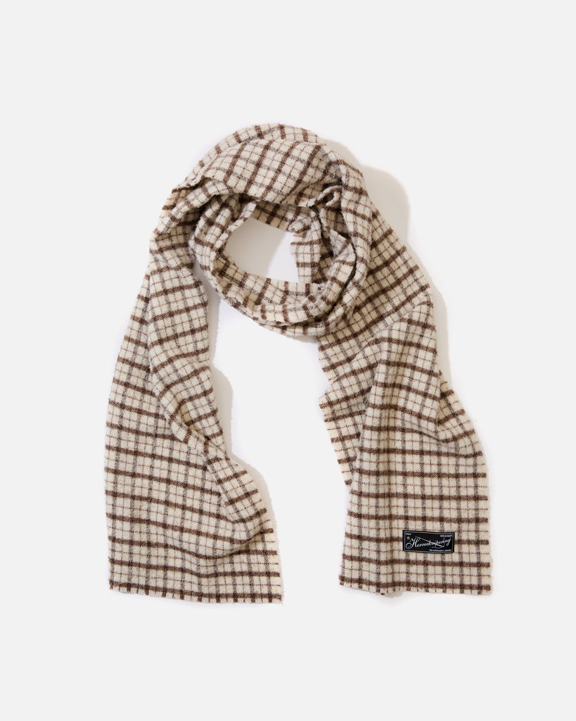 mfpen Wool scarf in Beige check blues store www.bluesstore.co